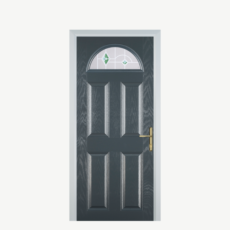 Door D 4 Panel 1 Arch Grey Murano Green image 0