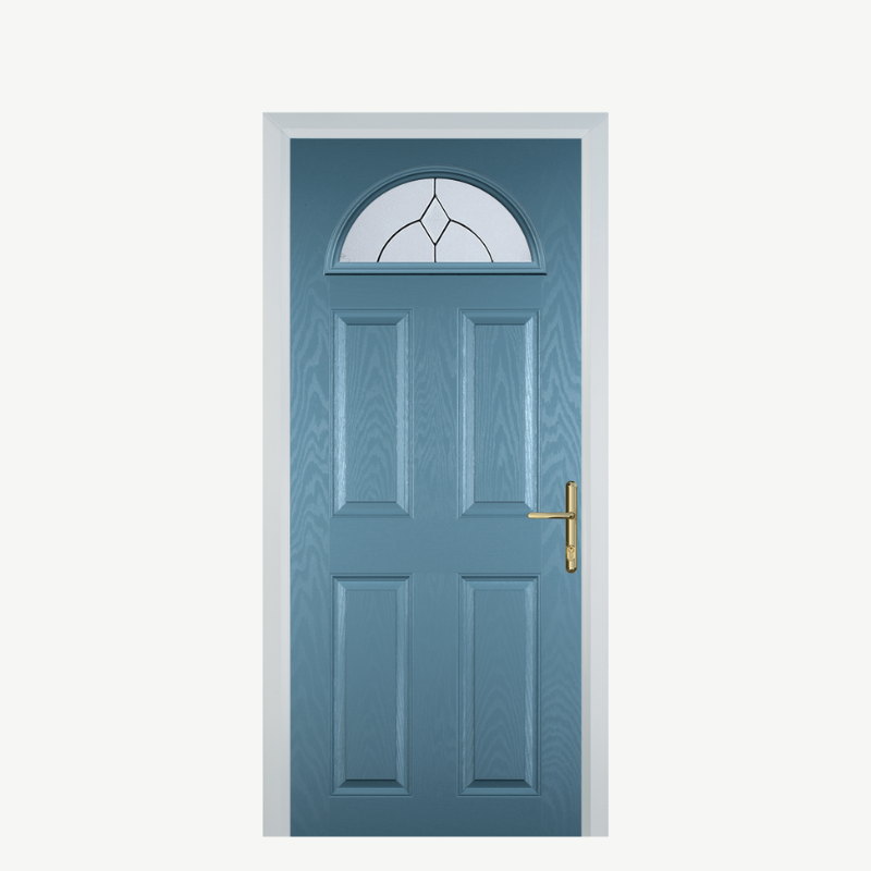 Door D 4 Panel 1 Arch Pastel Blue Classic image 0