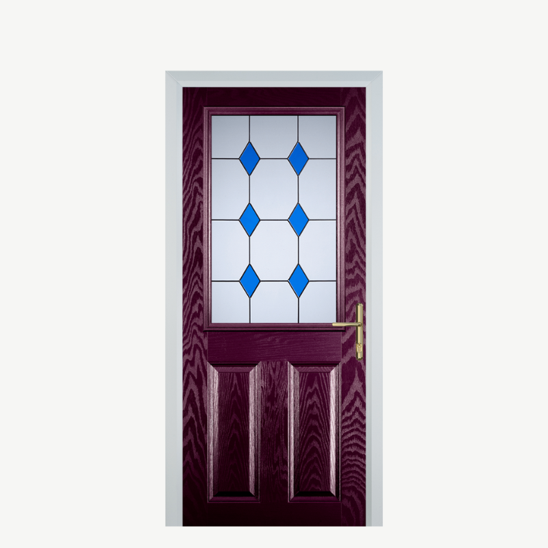 Door F 2 Panel 1 Square Purple Violet 3 Drop Diamond Blue image 0
