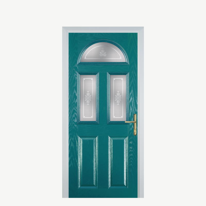 Door G 2 Panel 1 Arch Turquoise Blue Straxton image 0