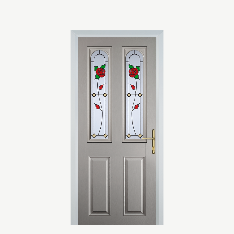 Door A 2 Panel 2 Arch Agate Grey English Rose image 0