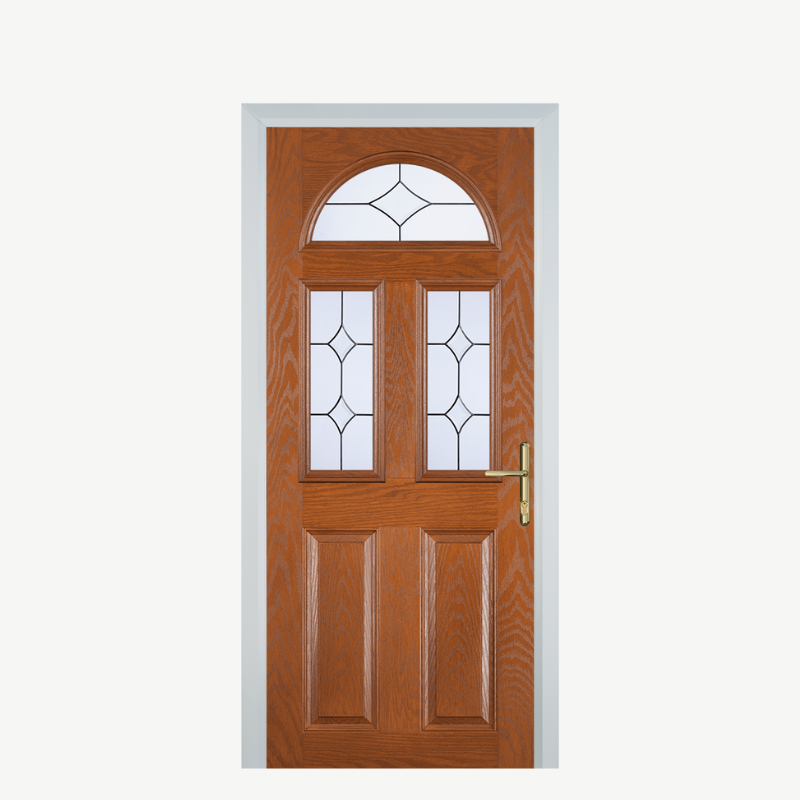 Door G 2 Panel 1 Arch Oak Crystal Diamond image 0