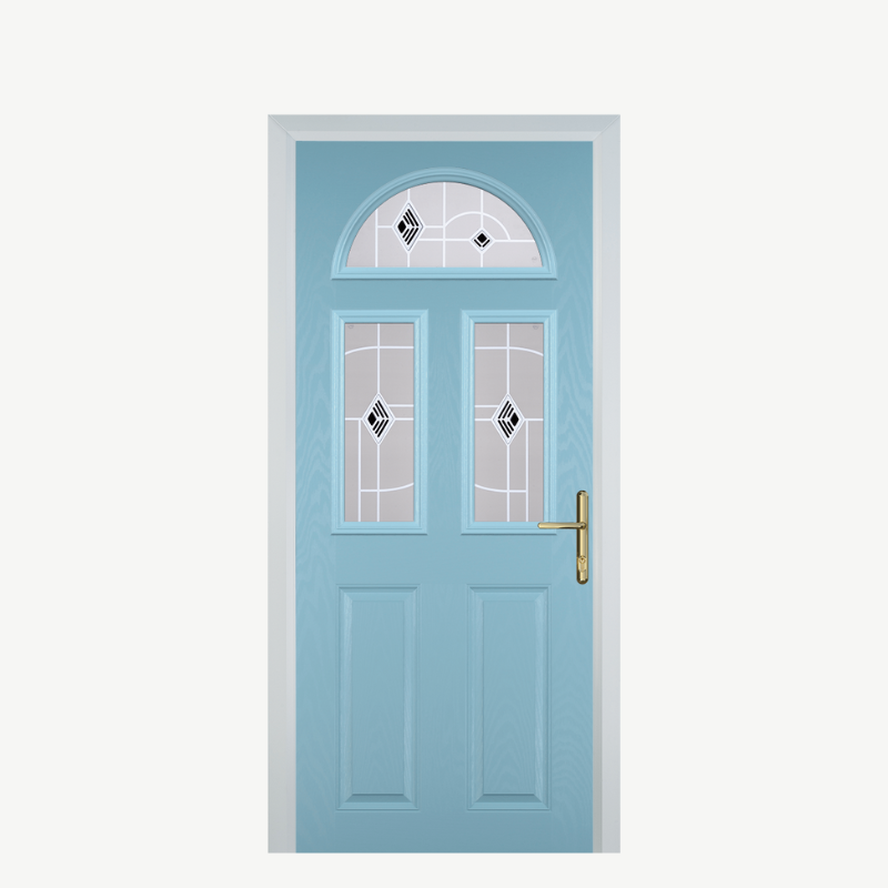 Door G 2 Panel 1 Arch Duck Egg Blue Murano Black image 0