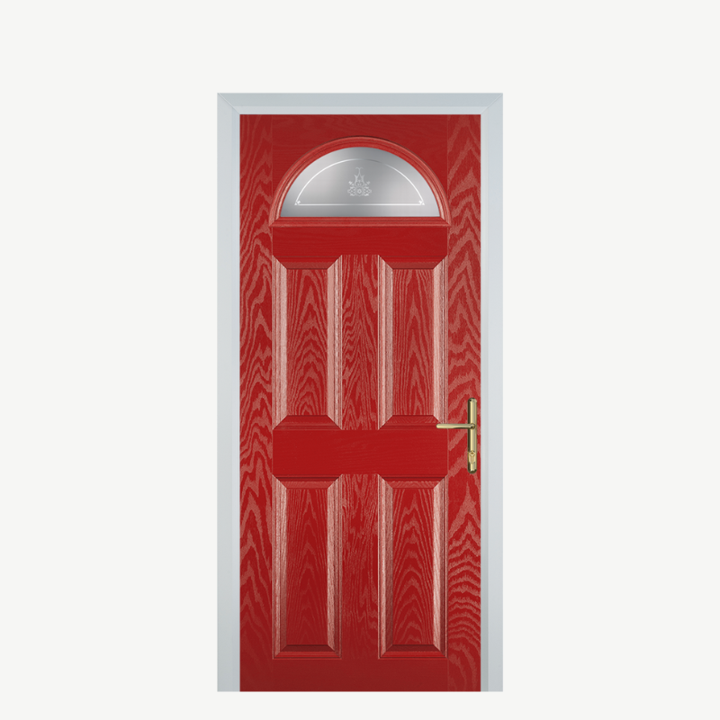 Door D 4 Panel 1 Arch Red Straxton image 0