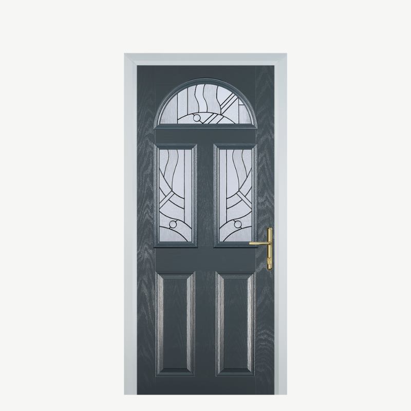 Door G 2 Panel 1 Arch Grey Zinc Art Abstract image 0