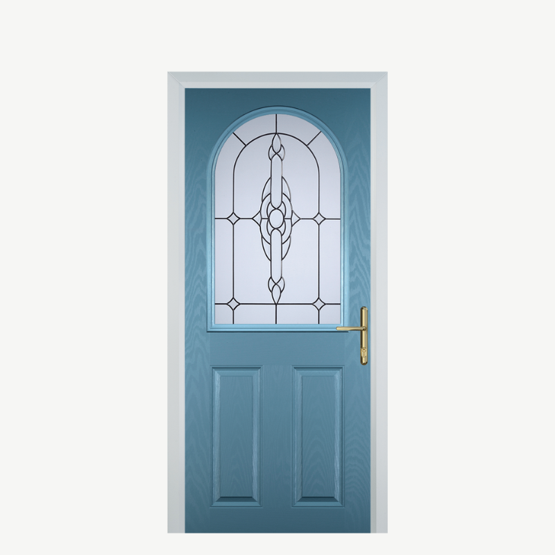 Door E 2 Panel 1 Arch Pastel Blue Crystal Bohemia Frost image 0