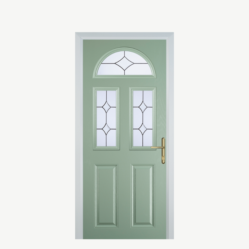 Door G 2 Panel 1 Arch Chartwell Green Crystal Diamond image 0