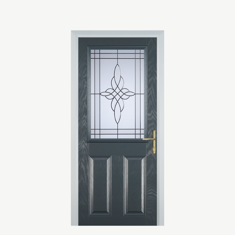 Door F 2 Panel 1 Square Grey Crystal Harmony Frost image 0