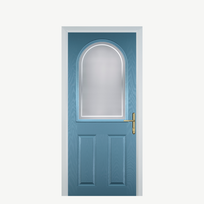Door E 2 Panel 1 Arch Pastel Blue Enfield image 0