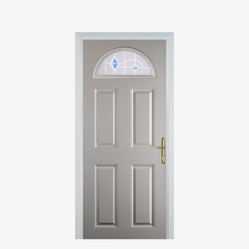 Door D 4 Panel 1 Arch Agate Grey Murano Blue image 0