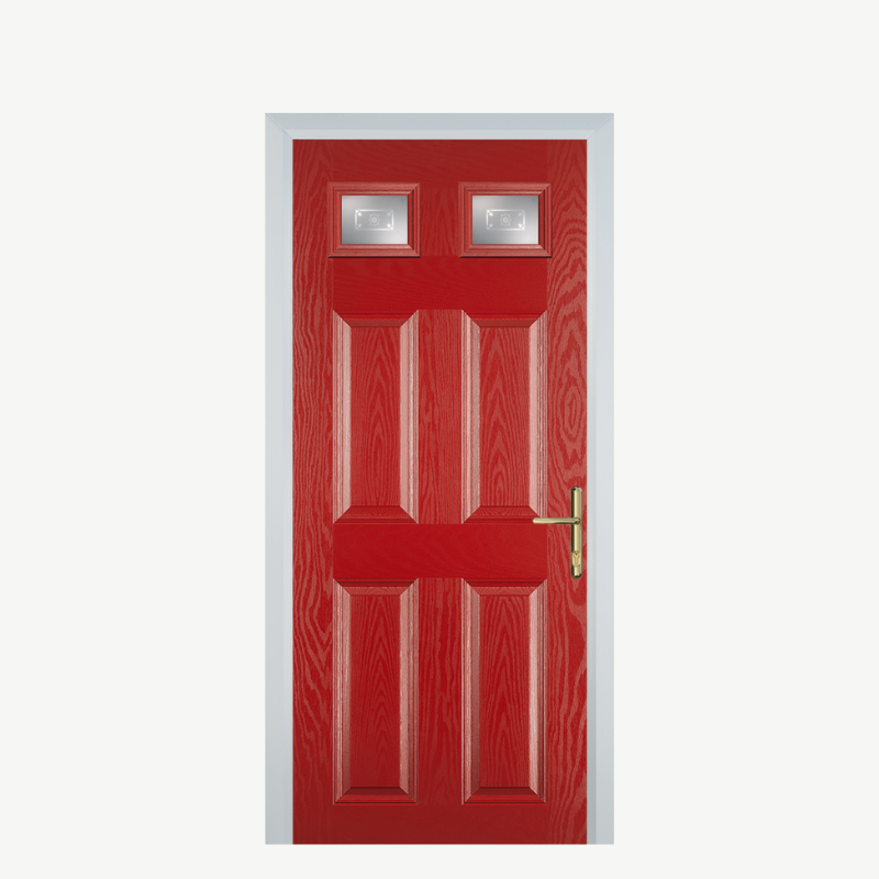 DoorI 4 Panel 2 Square Red Straxton image 0