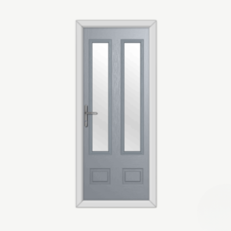 Aston Glazed 2 Silver Composite Door image 0