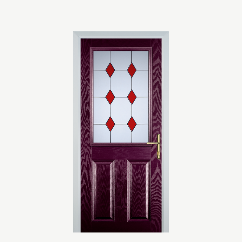Door F 2 Panel 1 Square Purple Violet 3 Drop Diamond Red image 0