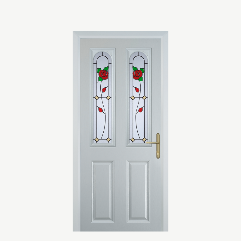 Door C 2 Panel 2 Square White English Rose image 0