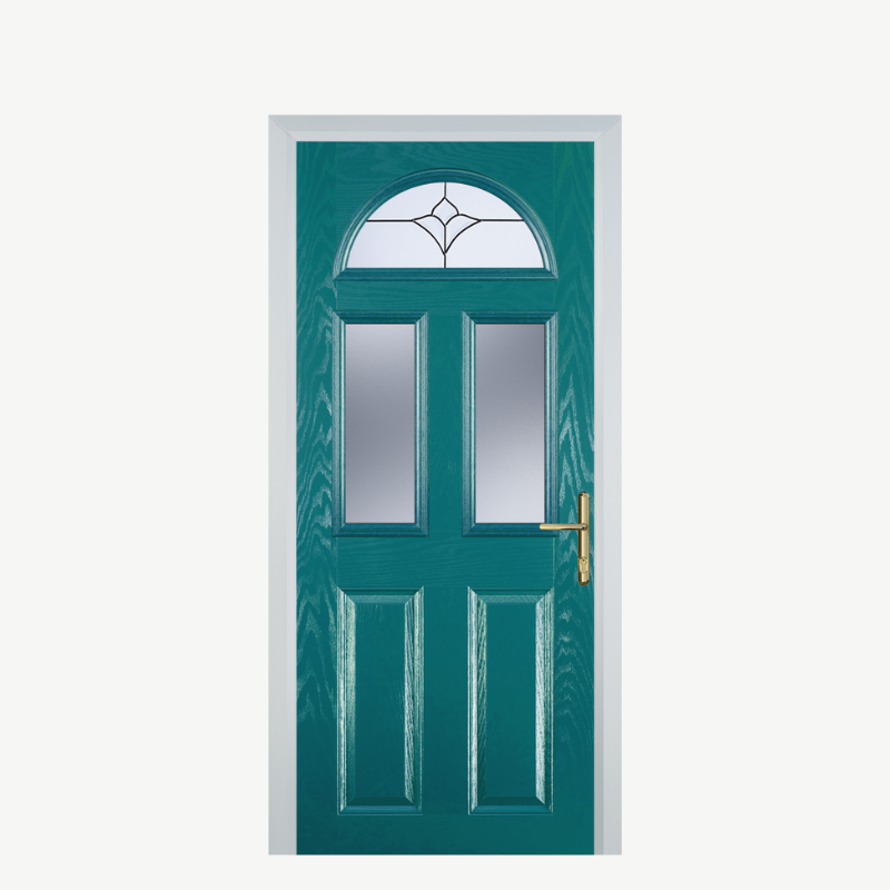 Door G 2 Panel 1 Arch Turquoise Blue Crystal Tulip Arch image 0