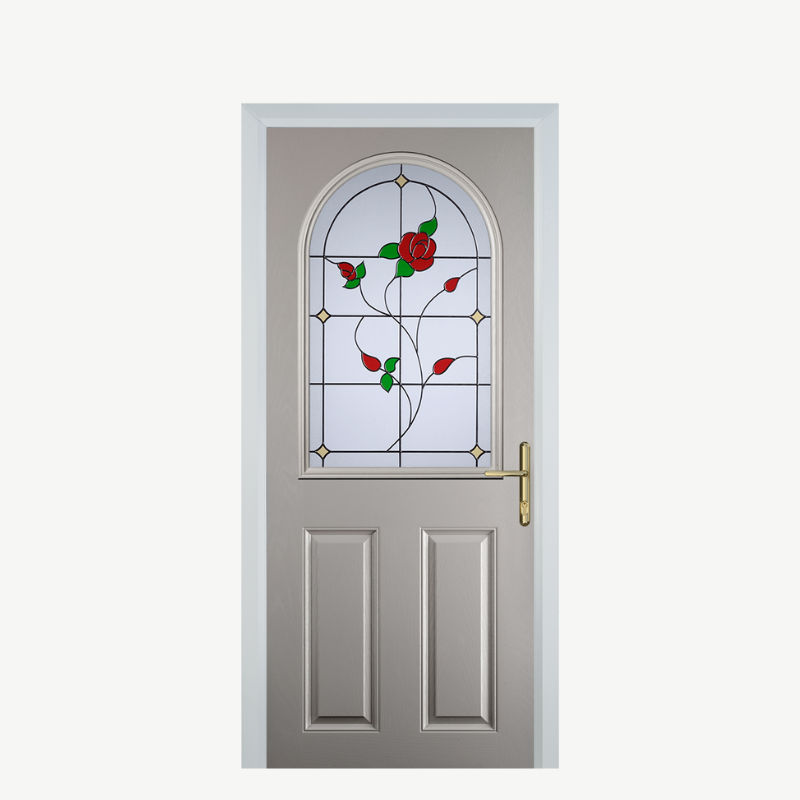 Door E 2 Panel 1 Arch Agate Grey English Rose image 0