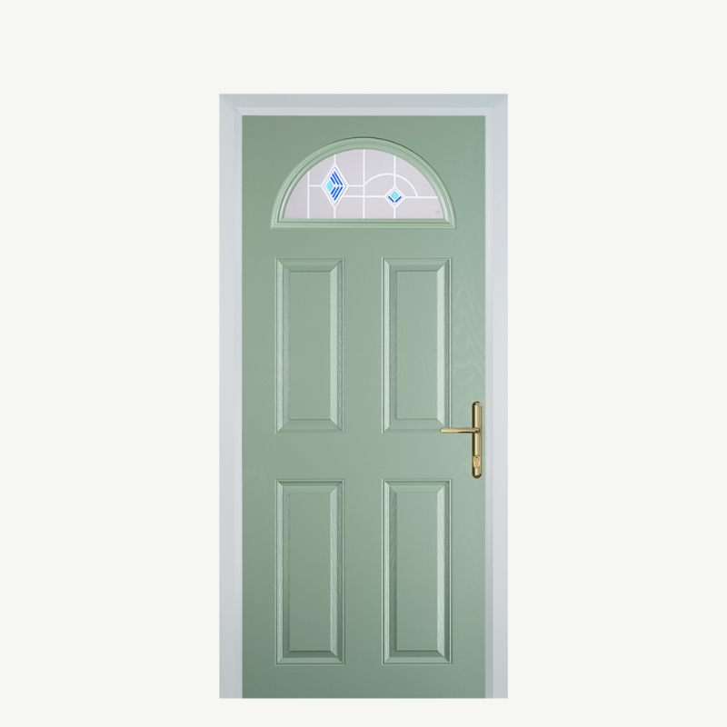 Door D 4 Panel 1 Arch Chartwell Green Murano Blue image 0