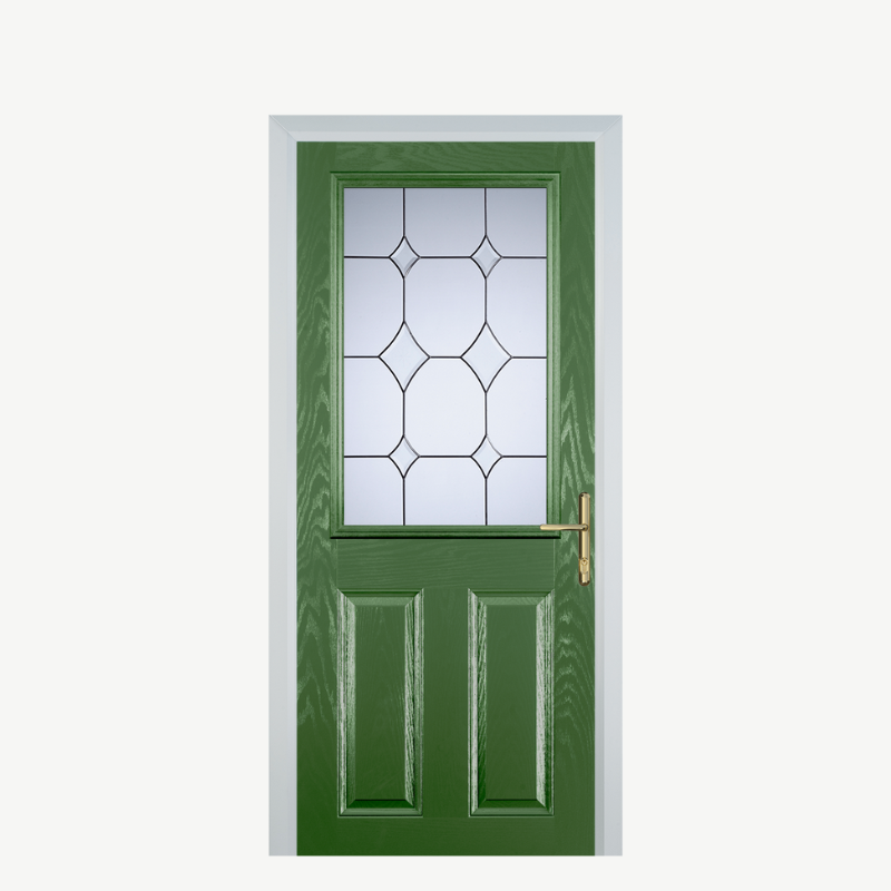 Door F 2 Panel 1 Square Fern Green Crystal Diamond image 0