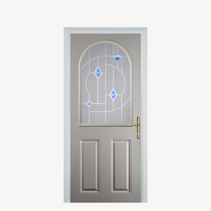 Door E 2 Panel 1 Arch Agate Grey Murano Blue image 0