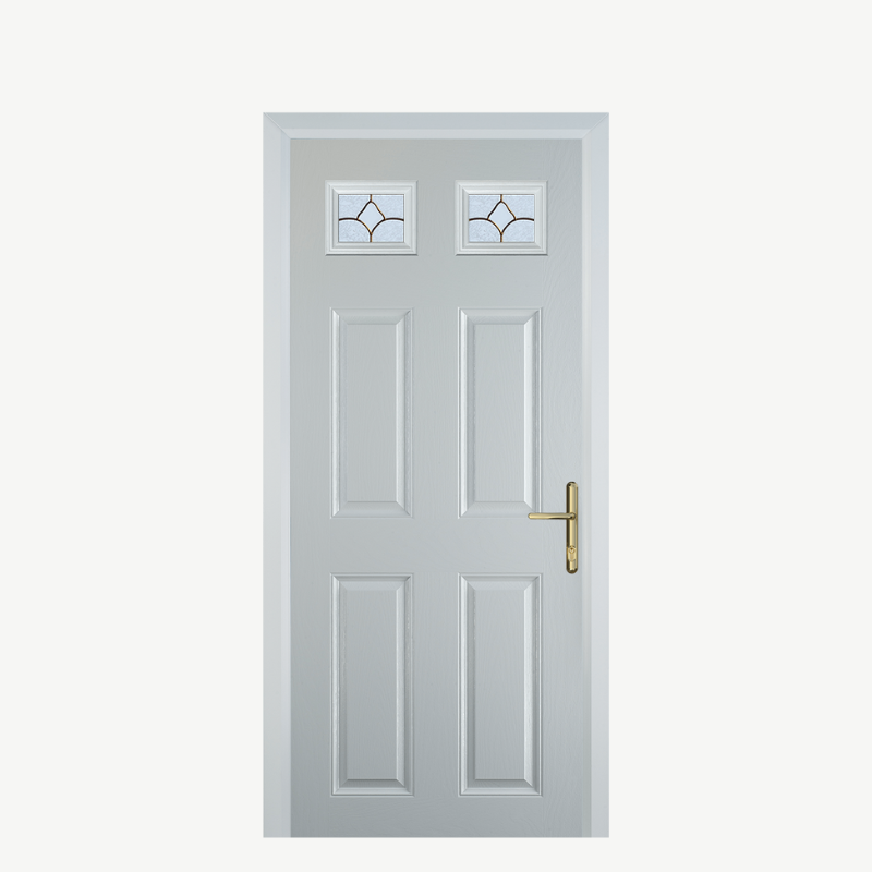 DoorI 4 Panel 2 Square White Brass Art Clarity image 0