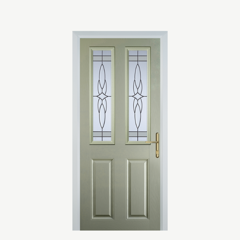 Door C 2 Panel 2 Square Pebble Grey Crystal Harmony Frost image 0