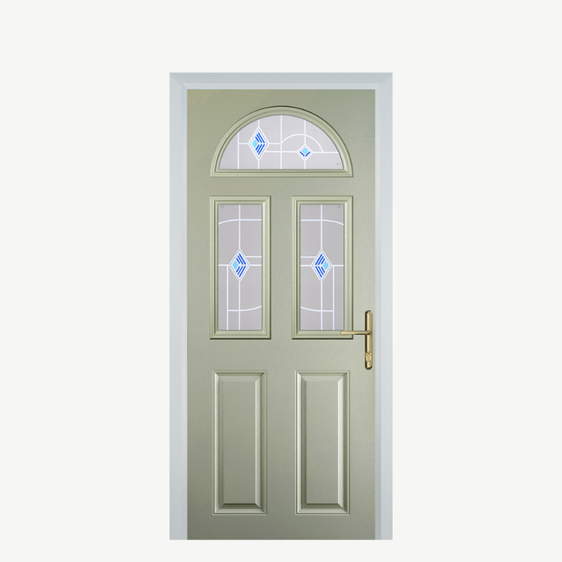 Door G 2 Panel 1 Arch Pebble Grey Murano Blue image 0
