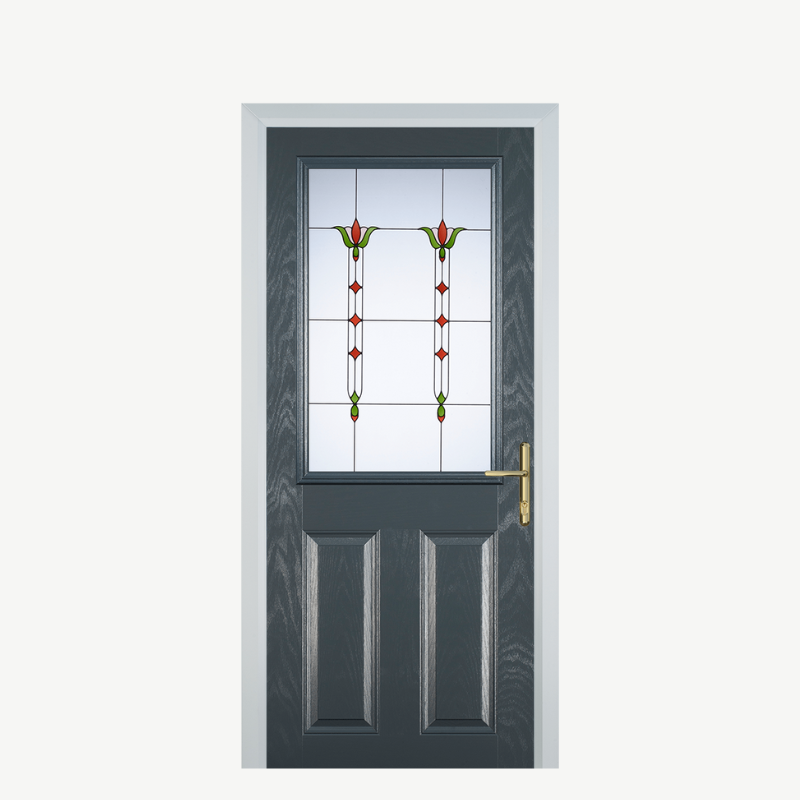 Door F 2 Panel 1 Square Grey Fleur image 0