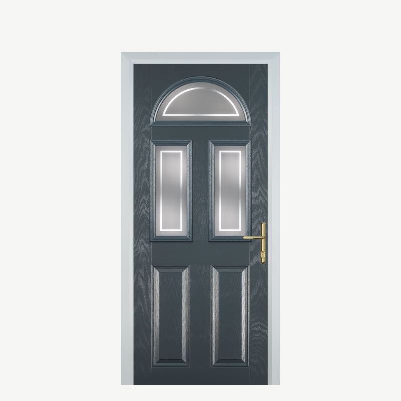 Door G 2 Panel 1 Arch Grey Enfield image 0