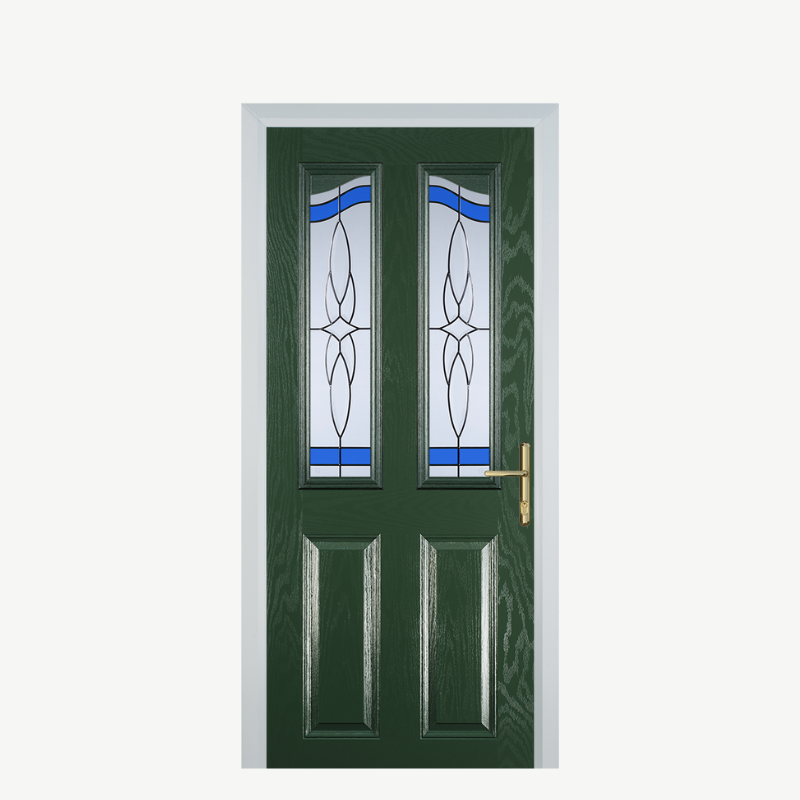 Door B 2 Panel 2 Angle Green Crystal Harmony Blue image 0