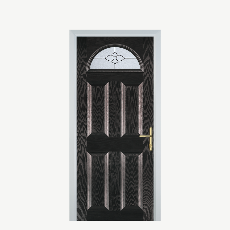 Door D 4 Panel 1 Arch Black Brown Finesse image 0