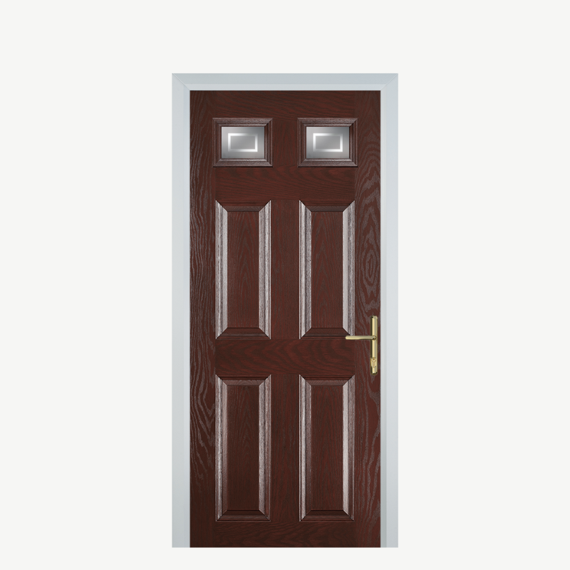 DoorI 4 Panel 2 Square Dark Wood Enfield image 0