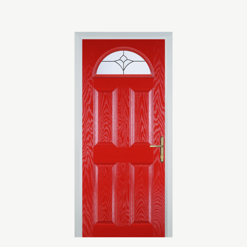 Door D 4 Panel 1 Arch Poppy Red (High Gloss) Crystal Tulip Arch image 0