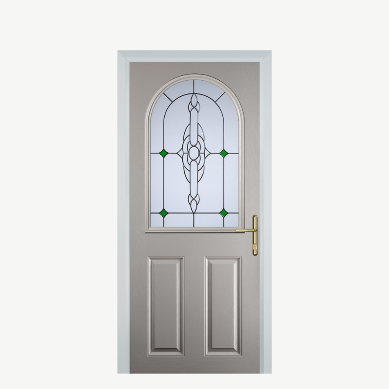 Door E 2 Panel 1 Arch Agate Grey Crystal Bohemia Green image 0