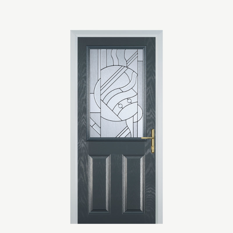 Door F 2 Panel 1 Square Grey Zinc Art Abstract image 0