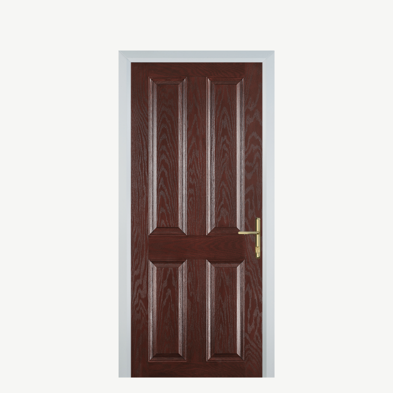 DoorQ 4 Panel Dark Wood image 0