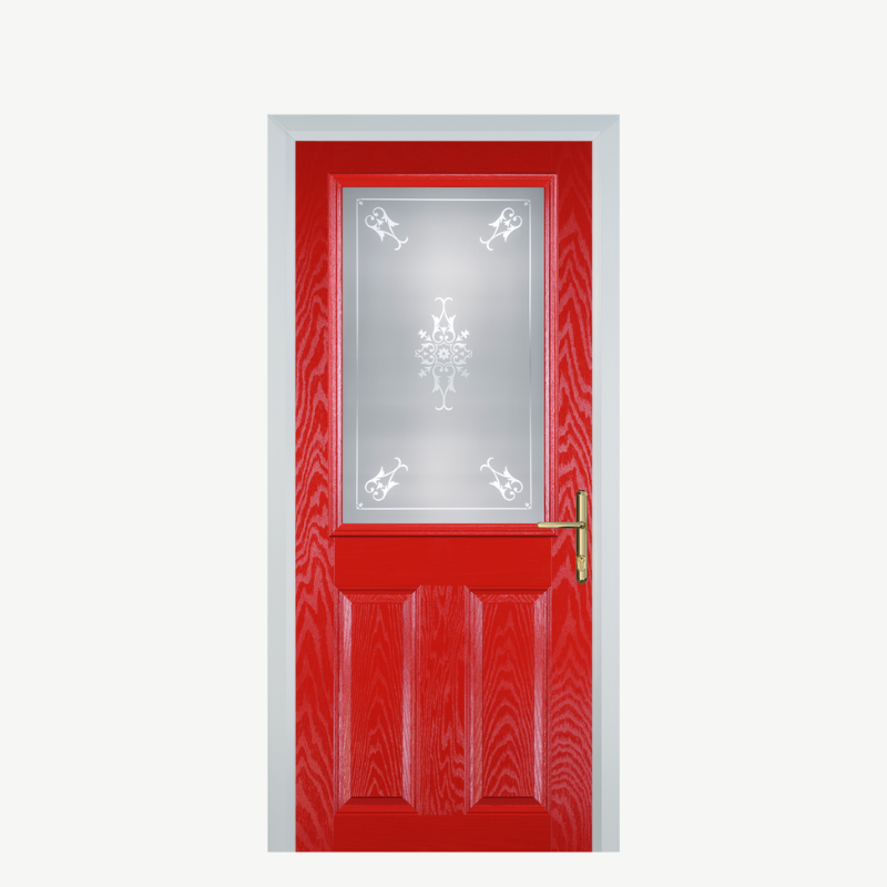 Door F 2 Panel 1 Square Poppy Red (High Gloss) Straxton image 0