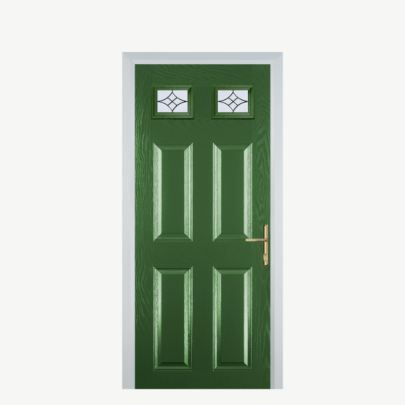 DoorI 4 Panel 2 Square Fern Green Zinc Art Elegance image 0