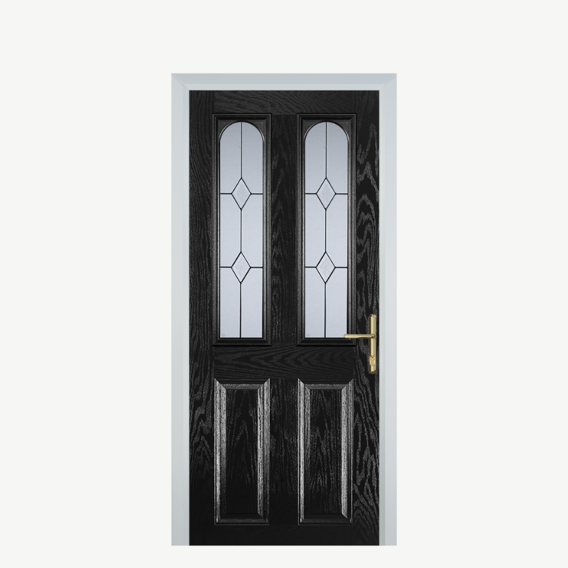 Door A 2 Panel 2 Arch Black Classic image 0