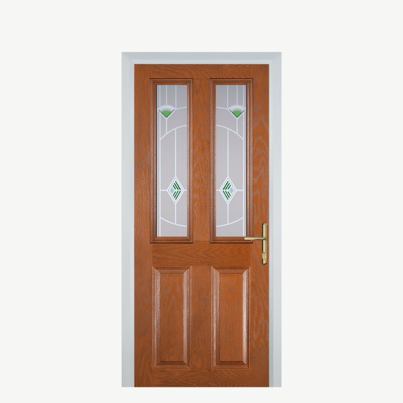 Door C 2 Panel 2 Square Oak Murano Green image 0