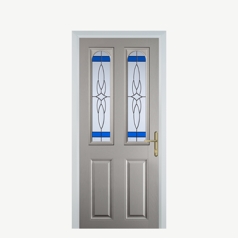 Door A 2 Panel 2 Arch Agate Grey Crystal Harmony Blue image 0