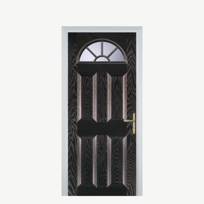 DoorJ 4 Panel 2 Sunburst Black Brown image 0