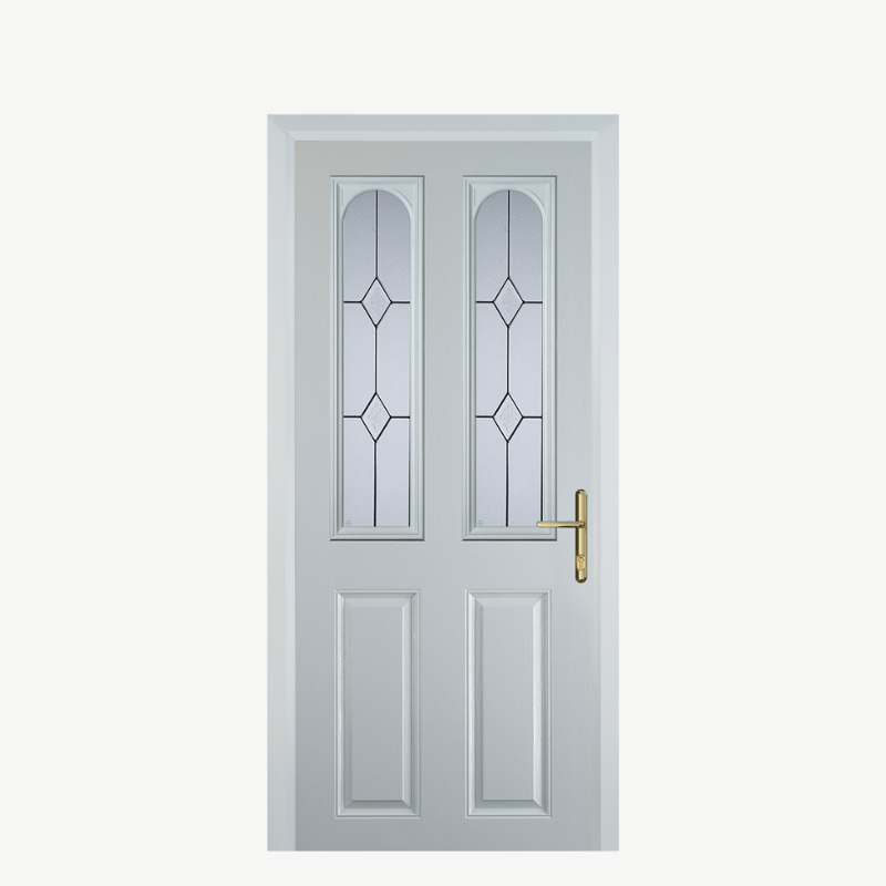 Door C 2 Panel 2 Square White Classic image 0