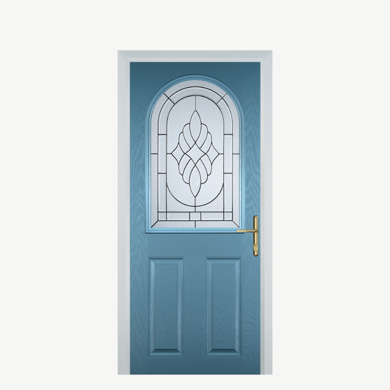 Door E 2 Panel 1 Arch Pastel Blue Zinc Art Elegance image 0