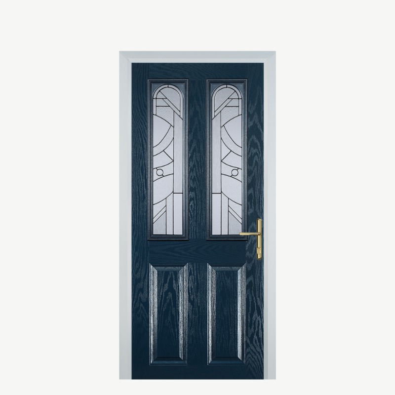 Door A 2 Panel 2 Arch Blue Zinc Art Abstract image 0