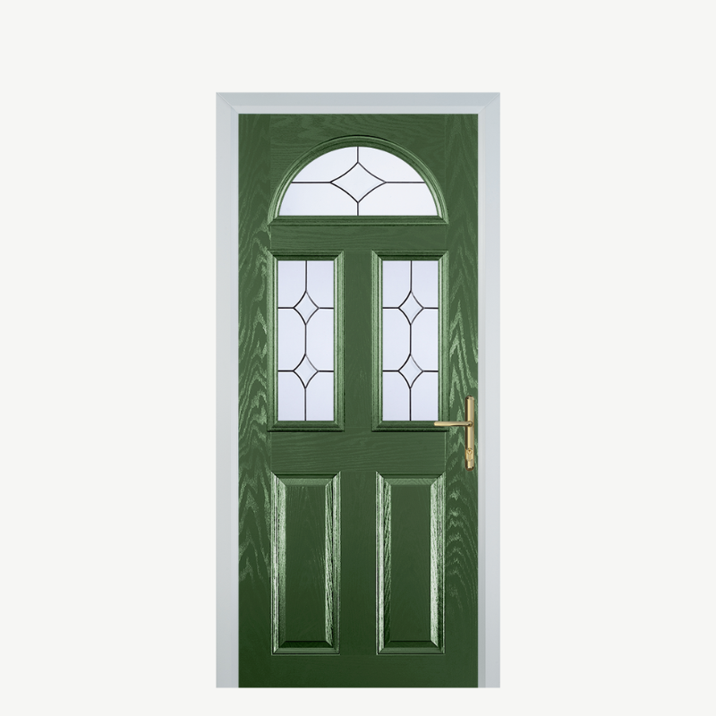Door G 2 Panel 1 Arch Fern Green Crystal Diamond image 0