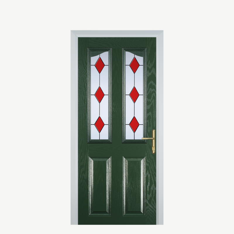 Door B 2 Panel 2 Angle Green 3 Drop Diamond Red image 0