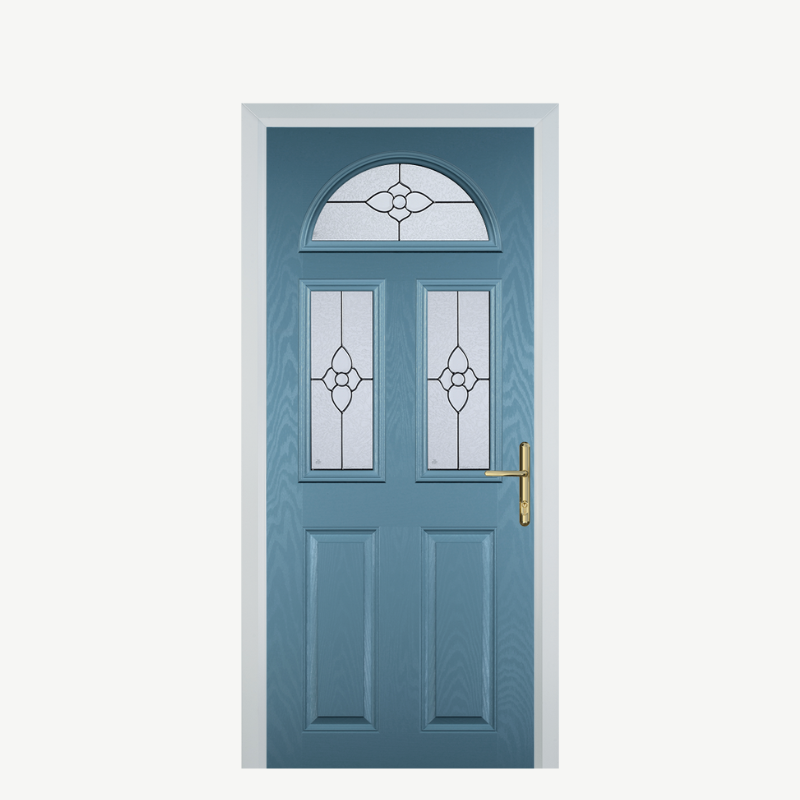 Door G 2 Panel 1 Arch Pastel Blue Finesse image 0