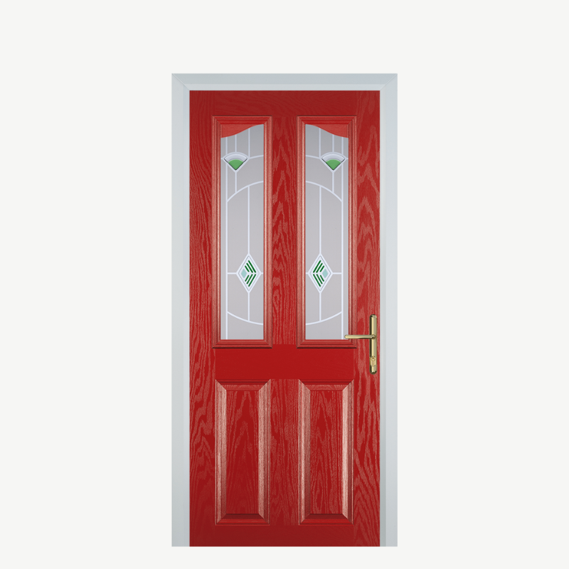 Door B 2 Panel 2 Angle Red Murano Green image 0