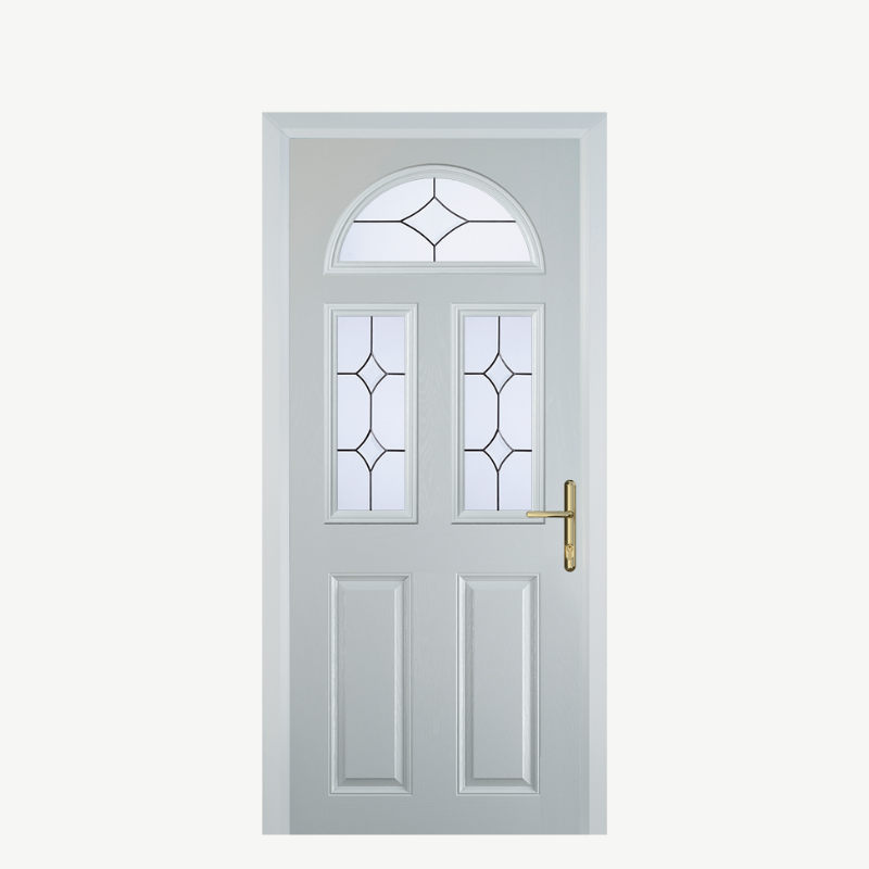 Door G 2 Panel 1 Arch White Crystal Diamond image 0