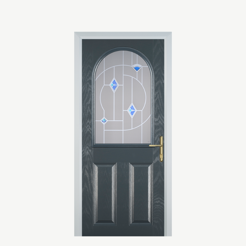 Door E 2 Panel 1 Arch Grey Murano Blue image 0